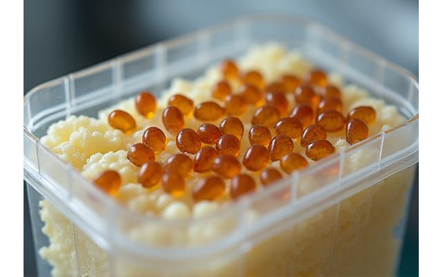 Larva Black Soldier Fly dalam bekas pembiakan, digunakan untuk protein alternatif